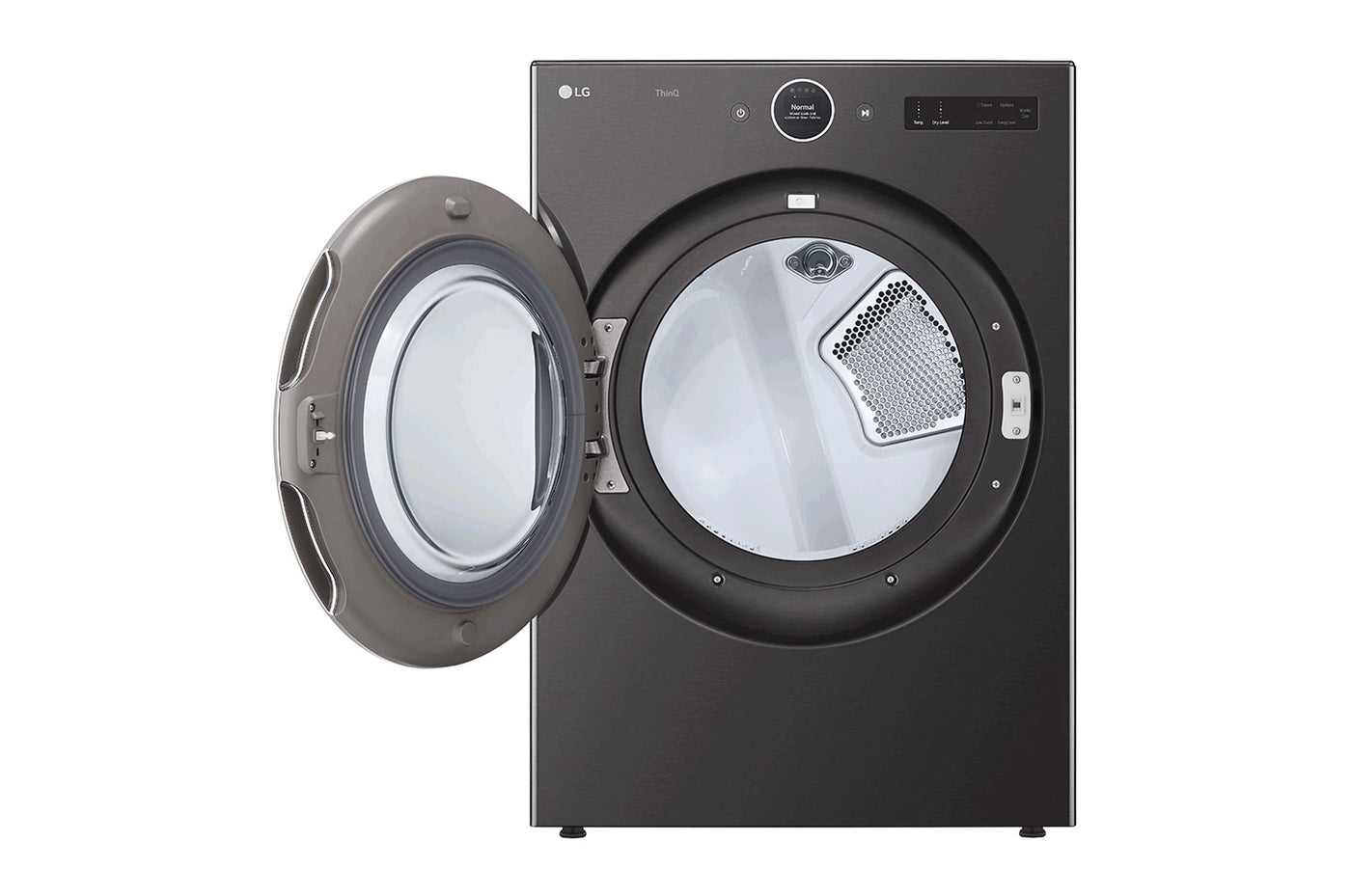LG Black Steel 7.4 cu. ft. Ultra Large Capacity Smart Front Load Dryer with Built-In Intelligence & TurboSteam® - DLEX6700B