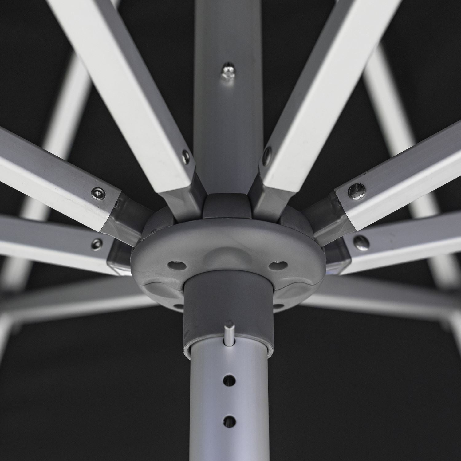 Oca 9' Octagon Outdoor Umbrella - Denim Blue/Brushed Aluminum