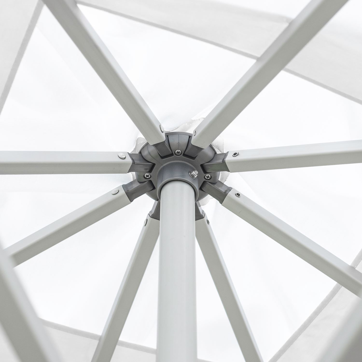 Oca 7.5' Square Outdoor Umbrella - Vermillion Red/Brushed Aluminum