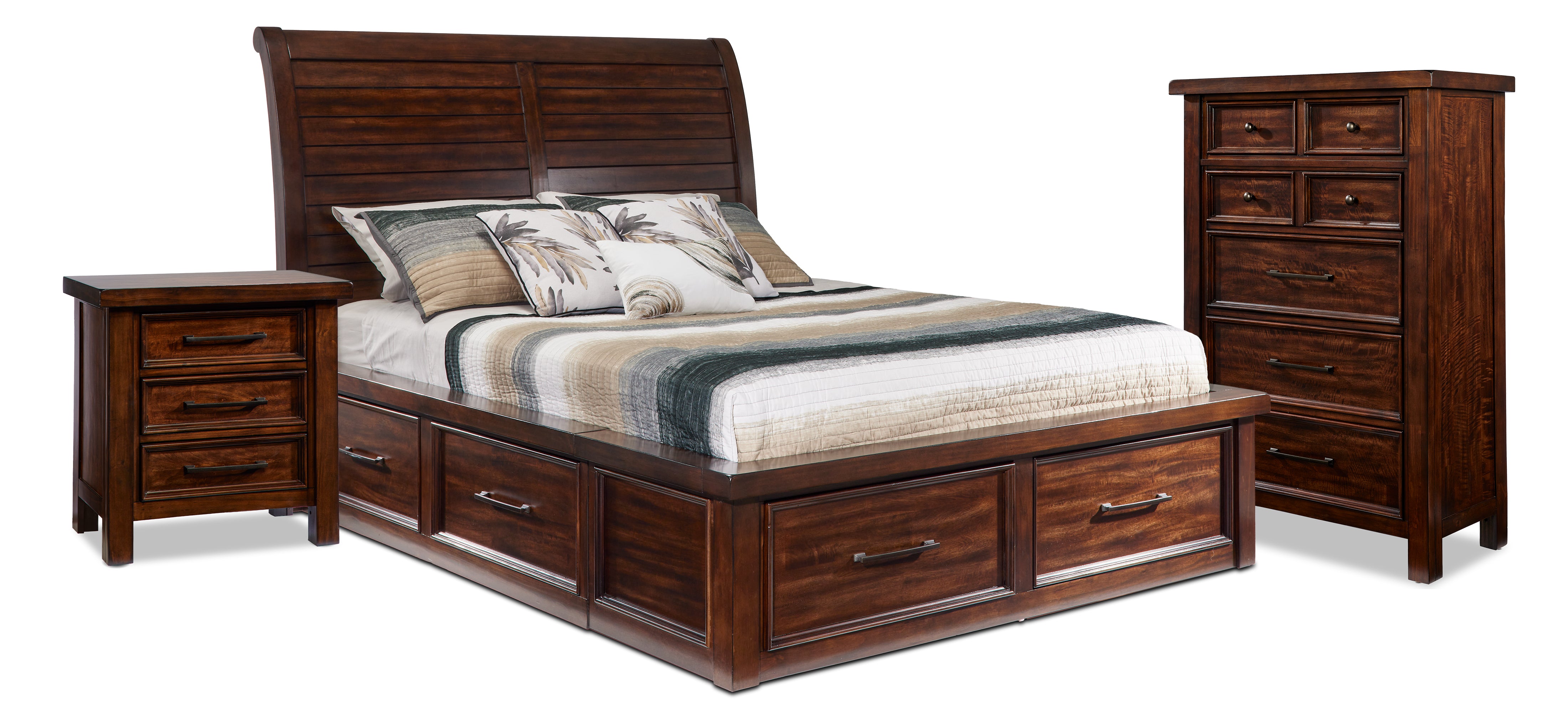 Eden 5-Piece Queen Storage Bedroom Package - Dark Brown