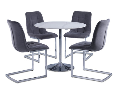 Elly II 5-Piece Dining Set - White/Grey