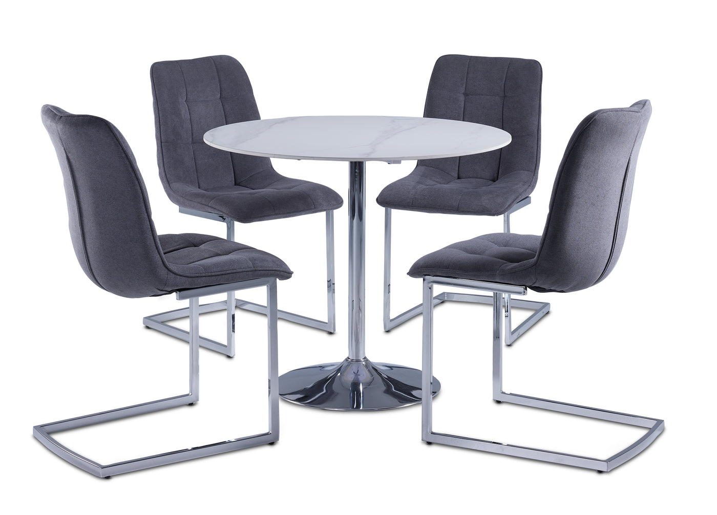 Elly II 5-Piece Dining Set - White/Grey