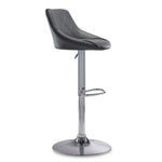 Esma Bar Height Stool - Grey, Chrome