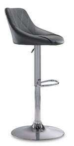 Esma Bar Height Stool - Grey, Chrome