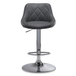 Esma Bar Height Stool - Grey, Chrome