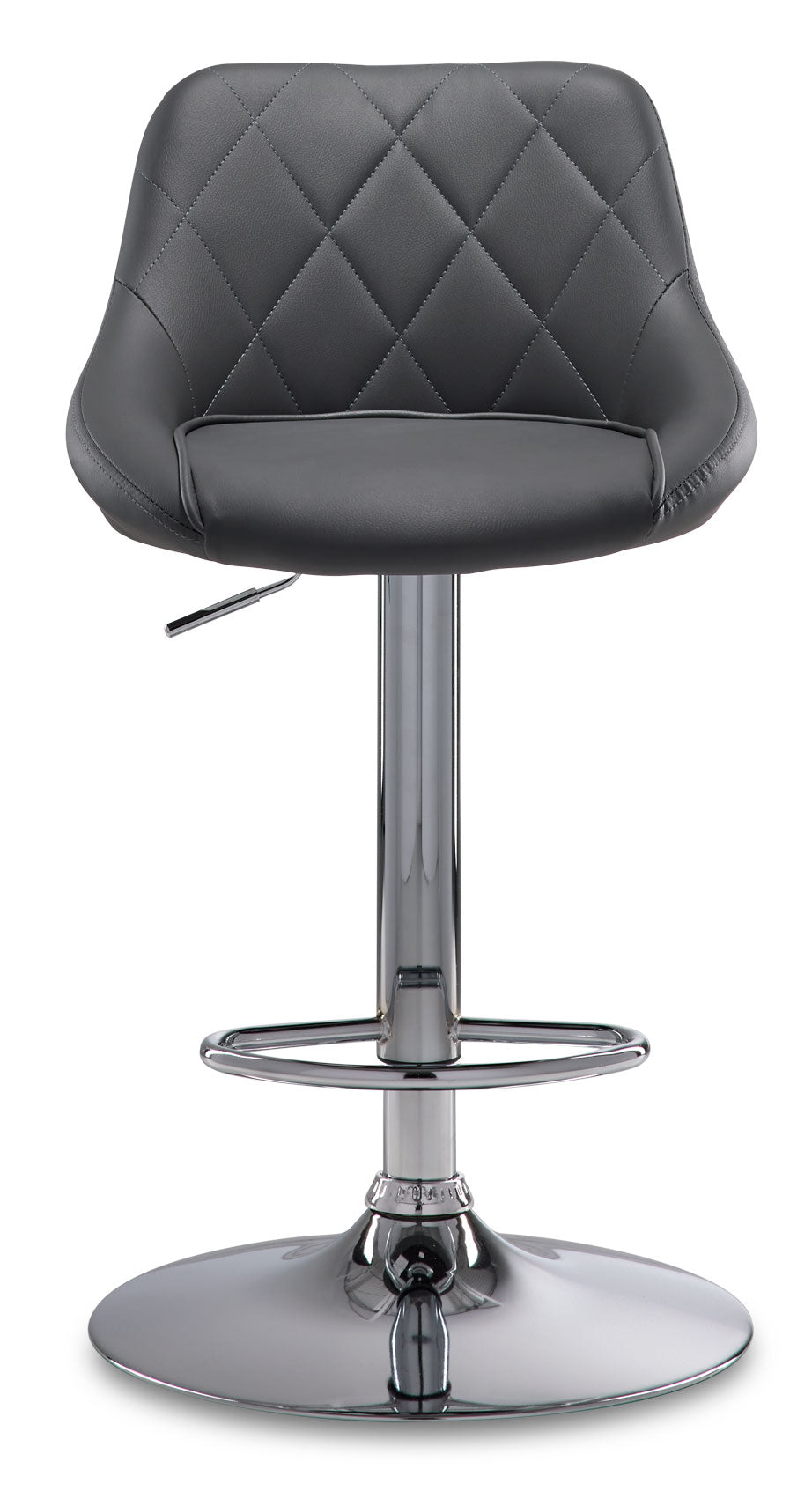 Esma Bar Height Stool - Grey, Chrome