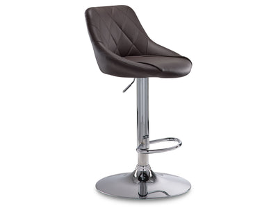 Esma Bar Height Stool - Brown, Chrome