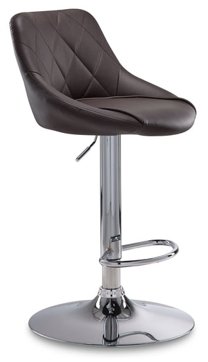 Esma Bar Height Stool - Brown, Chrome