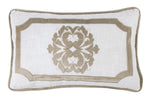 Wiscasset Velvet Decorative Pillow - White / Tan