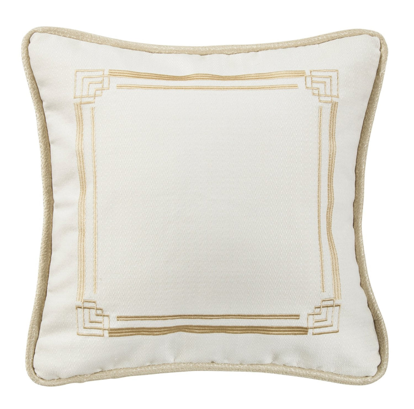 Chitre Embroidery Decorative Pillow White / Gold Leon's