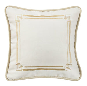 Chitre Embroidery Decorative Pillow - White / Gold