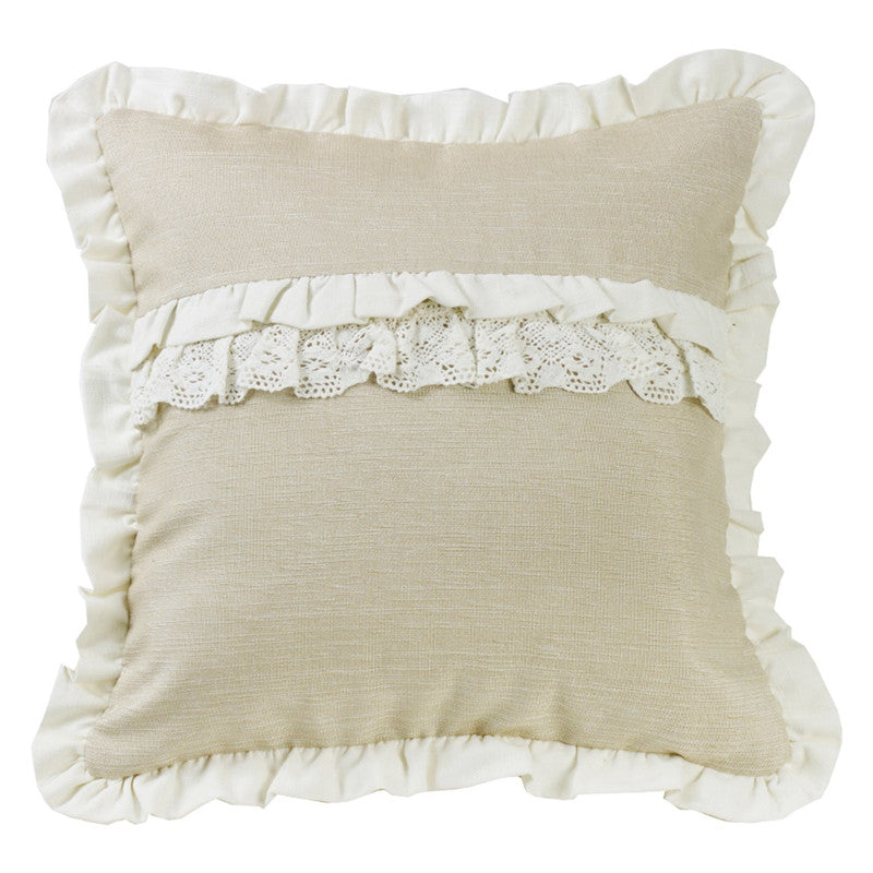 Nata Ruffle Decorative Pillow - Cream