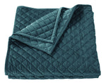Grudina Velvet Diamond Queen Quilt Set - Teal