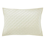 Grudina Velvet Diamond Quilted 34 X 34 Standard Pillow Sham Set - Cream