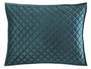 Grudina Velvet Diamond Quilted 34 X 34 Standard Pillow Sham Set - Teal