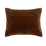 Sierpnia 3-Piece Silk Look Velvet Queen Quilt Set - Copper Brown