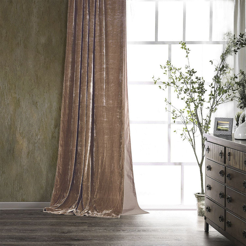 Sierpnia Silk Look Velvet Drapery Panel (108 X 48) - Dusty Rose
