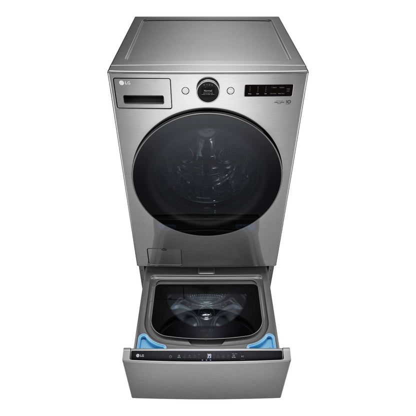 Angle Load Washers LG Graphite Steel 5.2 cu. ft. Front Load Washer with AI DD™ and LCD ...