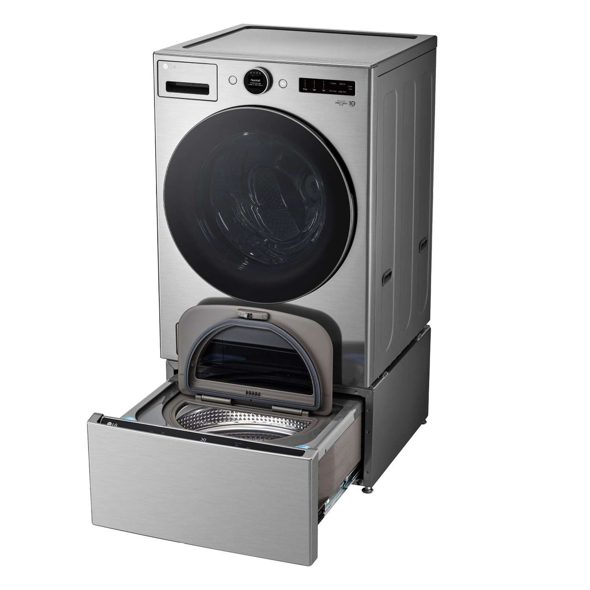 Angle Load Washers LG Graphite Steel 5.2 cu. ft. Front Load Washer with AI DD™ and LCD ...