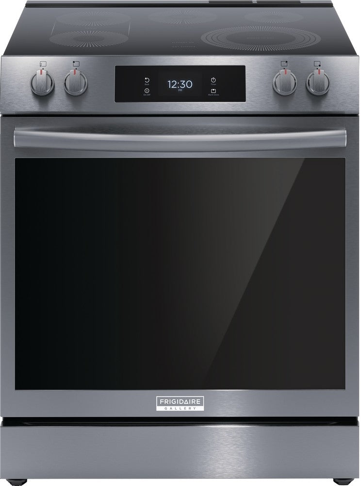 Frigidaire Gallery Smudge-Proof® Black Stainless Steel 30" Electric Range with Front Control (6.2 Cu. Ft.) - GCFE306CBD