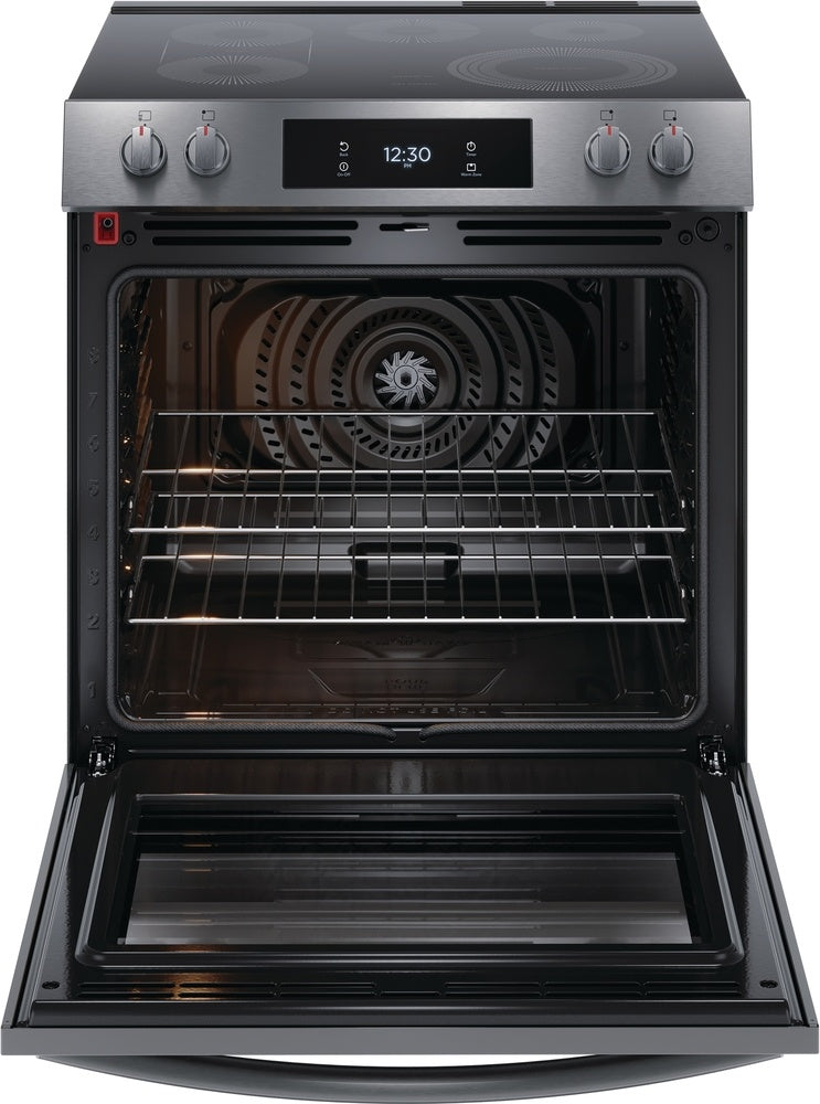 Frigidaire Gallery Smudge-Proof® Black Stainless Steel 30" Electric Range with Front Control (6.2 Cu. Ft.) - GCFE306CBD