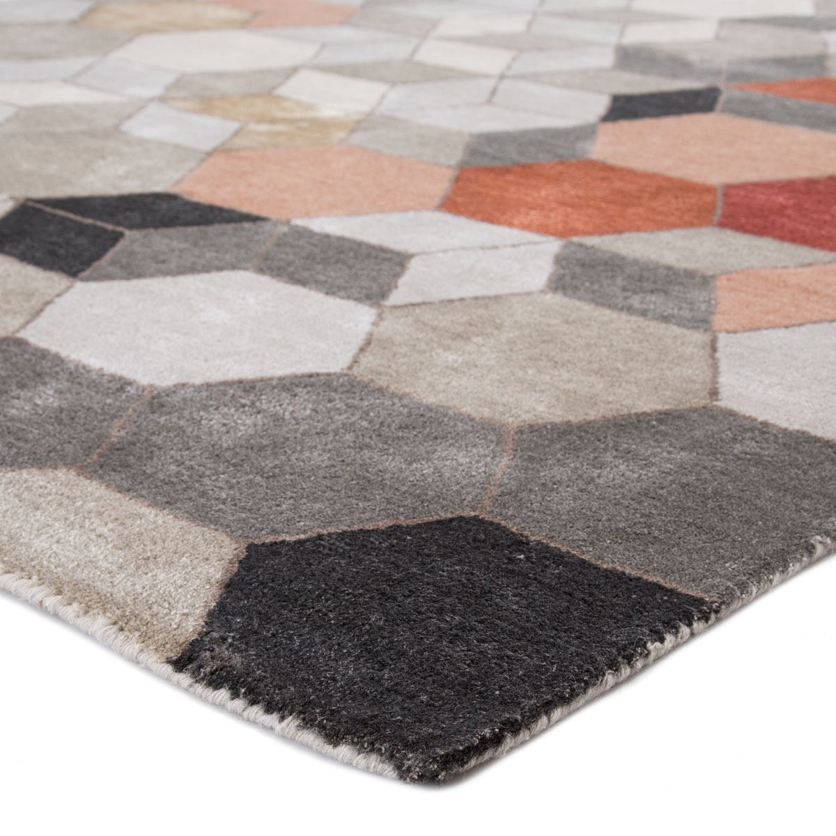 Ptolemaios V Area Rug - 9' X 13' - Light Grey/Orange