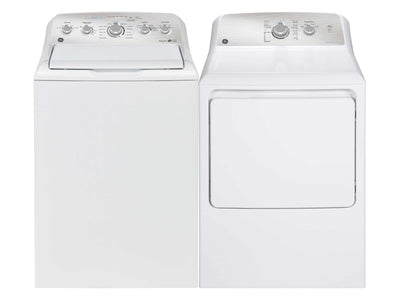 GE White Top-Load Washer (4.9 cu. ft.) & Gas Dryer (7.2 cu. ft.) - GTW490BMRWS/GTD40GBMRWS