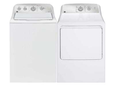 GE White Top-Load Washer (5.0 cu. ft.) & Gas Dryer (7.2 cu. ft.) - GTW550BMRWS/GTD40GBMRWS