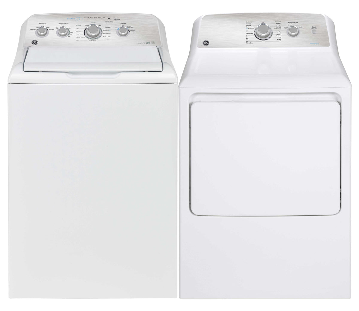 GE White TopLoad Washer m (5.0 cu. ft.) & Gas Dryer (7.2 cu. ft