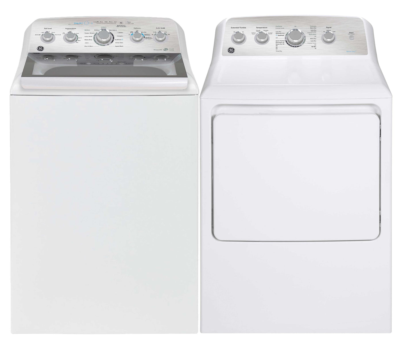 GE White Top-Load Washer (5.0 cu. ft.) & Electric Dryer (7.2 cu. ft.) - GTW580BMRWS/GTD45EBMRWS