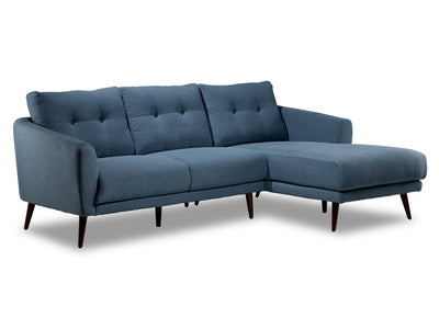 Gia 2 Piece Sectional with Right Facing Chaise - Blue