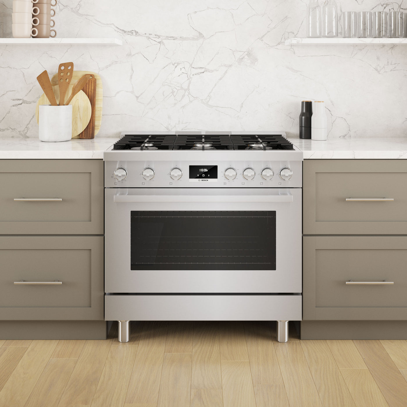 Bosch 36" Industrial Style Duel-Fuel Range Stainless Steel - HDS8655C