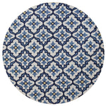 Hunter VII 7'6" - Ivory/Blue Round Area Rug