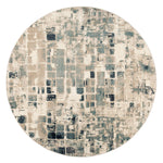 Botanie V Round Area Rug - 7'7" - Beige/Blue
