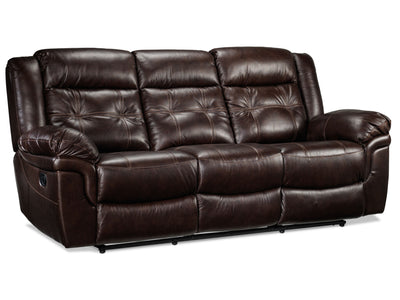 Cooper Leather Reclining Sofa - Brown