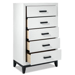 Frost 5-Piece Full Bedroom Package - White, Black