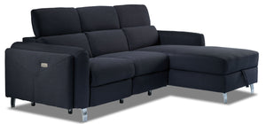 Paolina 3-Piece Power Reclining Sectional with Right-Facing Storage Chaise - Blue