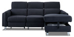 Paolina 3-Piece Power Reclining Sectional with Right-Facing Storage Chaise - Blue