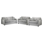 Penelope Sofa, Loveseat and Chair and a Half Set - Grey