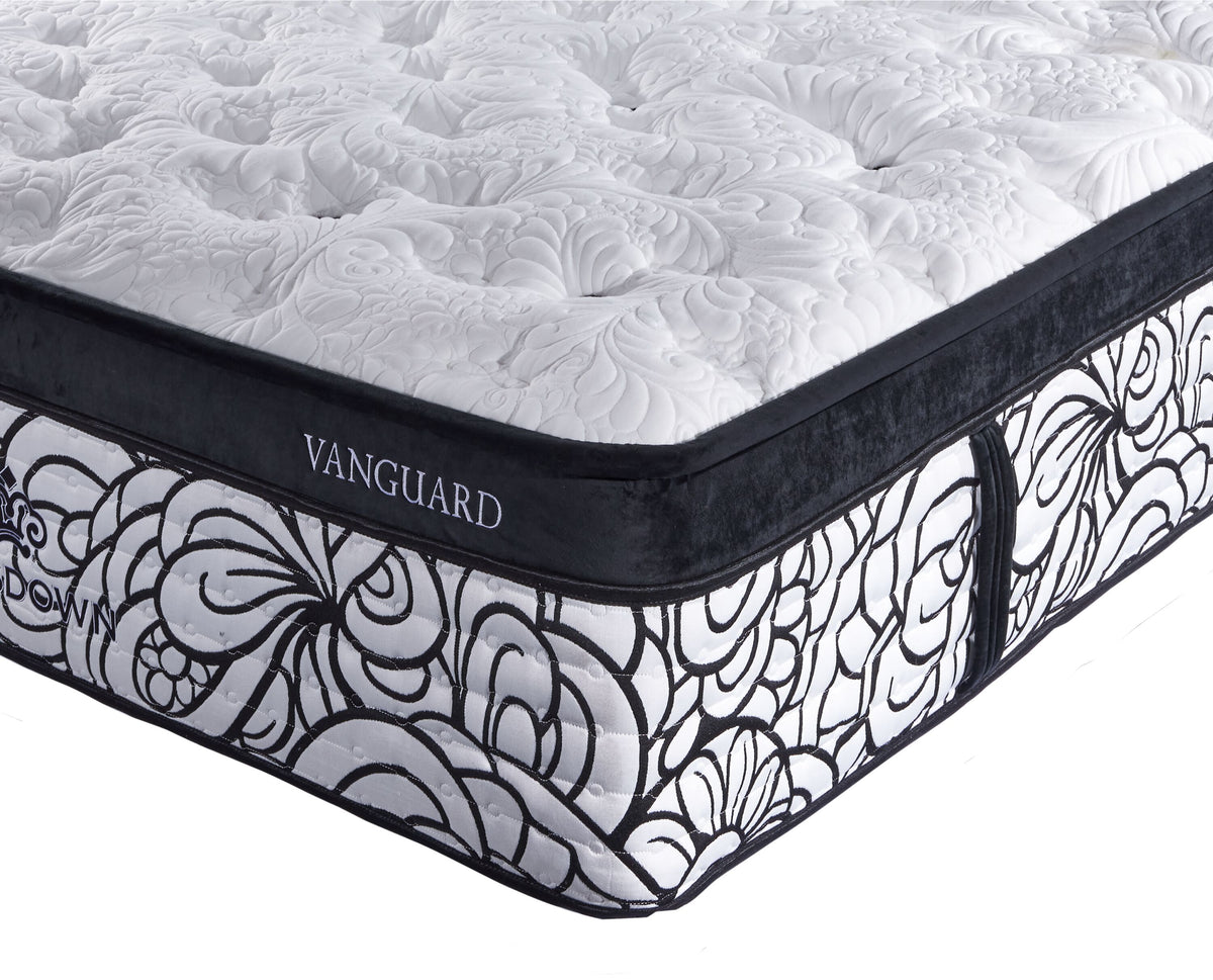 Kingsdown Vanguard Medium Euro Top King Mattress and Split Boxspring