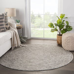 Lagkada II Area Rug - 8' Round - Grey/White