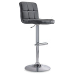 Ivy Bar Height Stool - Grey, Chrome