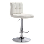 Ivy Bar Height Stool - White, Chrome