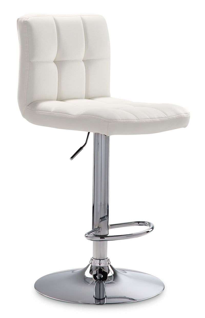 Ivy Bar Height Stool White, Chrome Leon's
