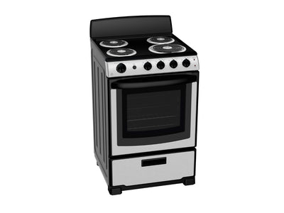 GE Stainless Steel 24" Slide-In Front-Control Electric Range (2.9 Cu. Ft.) - JCAS300RPS