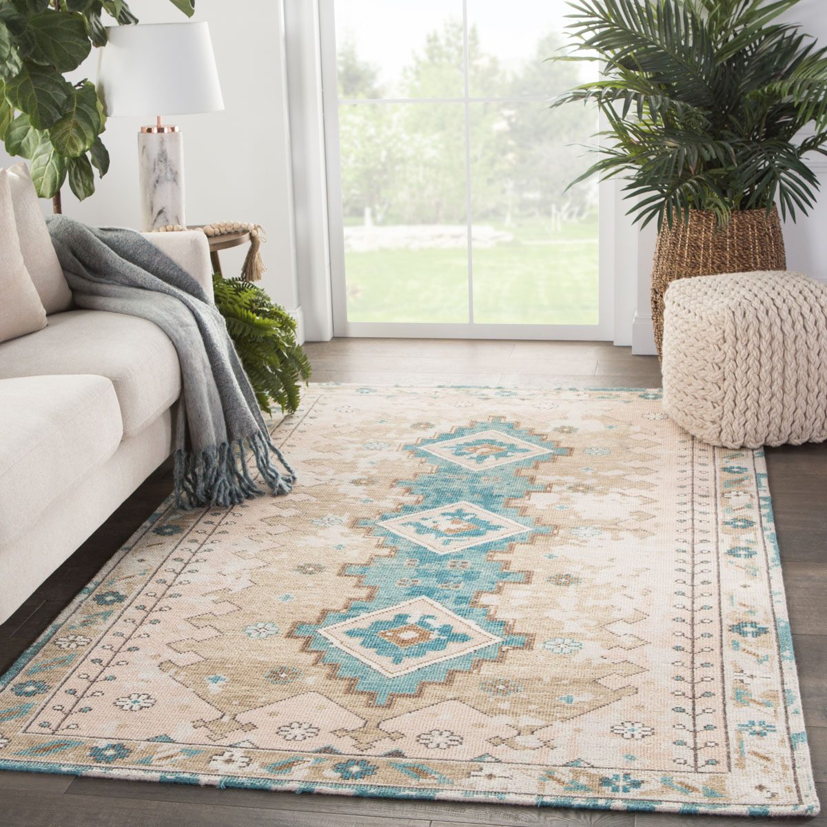 Leonidou III Area Rug - 5' X 8' - Pink/Blue