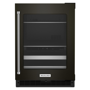 KitchenAid Black Stainless Steel 24" Beverage Centre with Glass Door and Metal-Racks ( 4.89 Cu. Ft. ) - KUBR314KBS