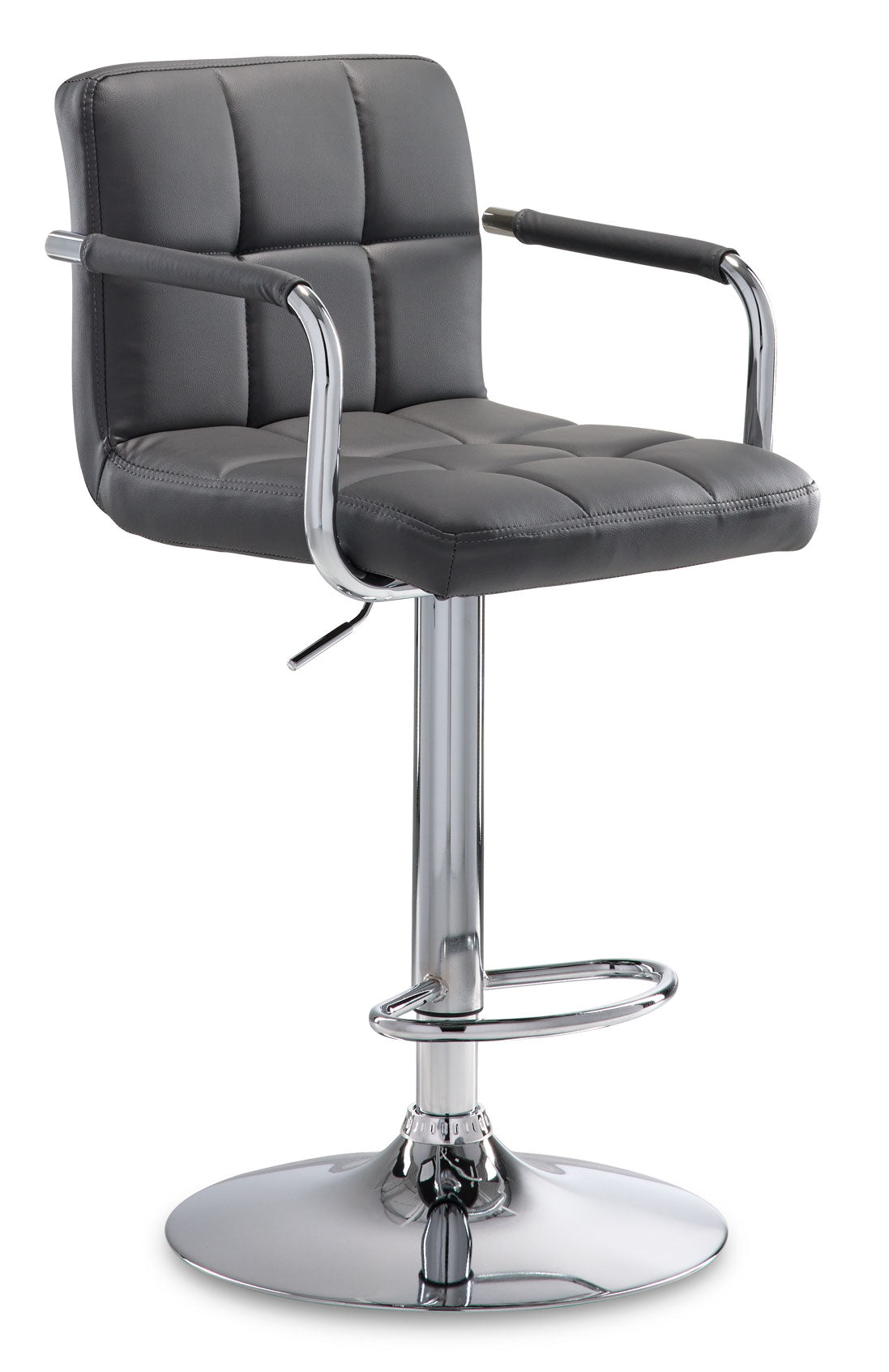 Kane Bar Height Stool - Grey, Chrome | Leon's