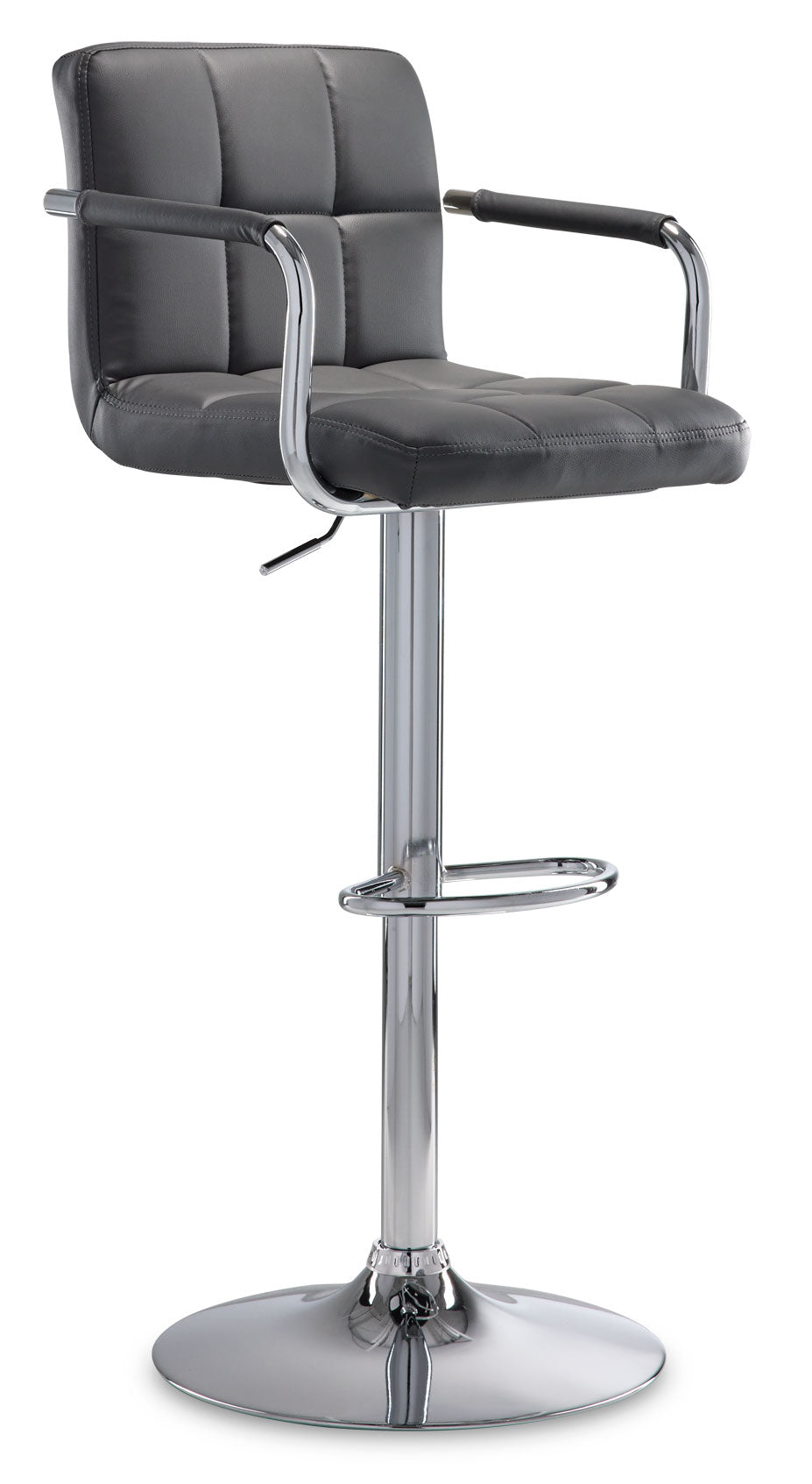 Kane Bar Height Stool - Grey, Chrome | Leon's