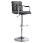 Kane Bar Height Stool - Grey, Chrome